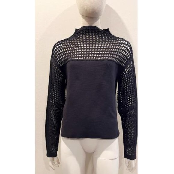 Helmut Lang Tops - HELMUT LANG OVERSIZED GOTH WAFFLE CROCHET BLOUSE